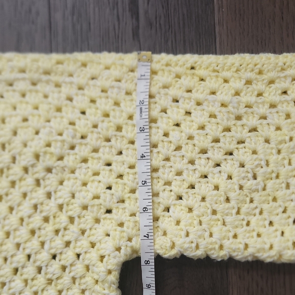 Chic Yellow and White Women's Hexagon Cardigan 🌞 - Picture 5 of 6